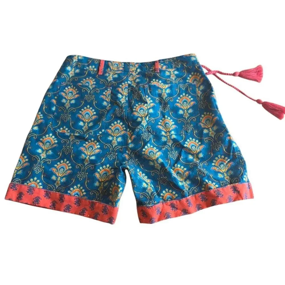 Sundance womens Sz S teal print kalini shorts
